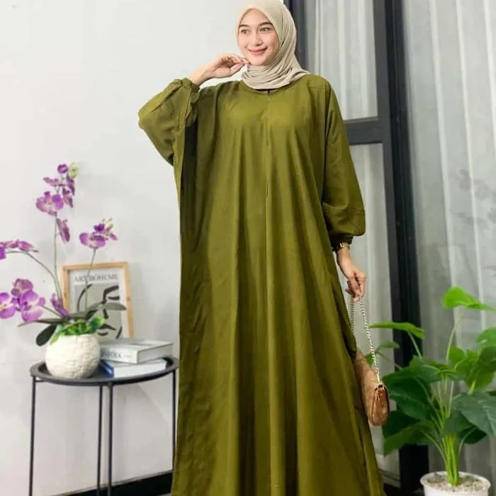 Kaftan Polos warna Army