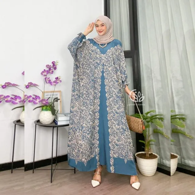 Kaftan Alexa warna Biru Muda