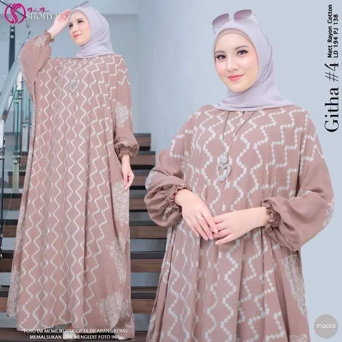 Kaftan Sonya warna Cokelat Susu