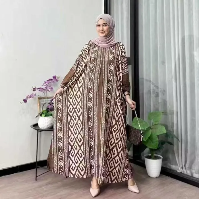 Kaftan Asmat warna Cokelat Susu