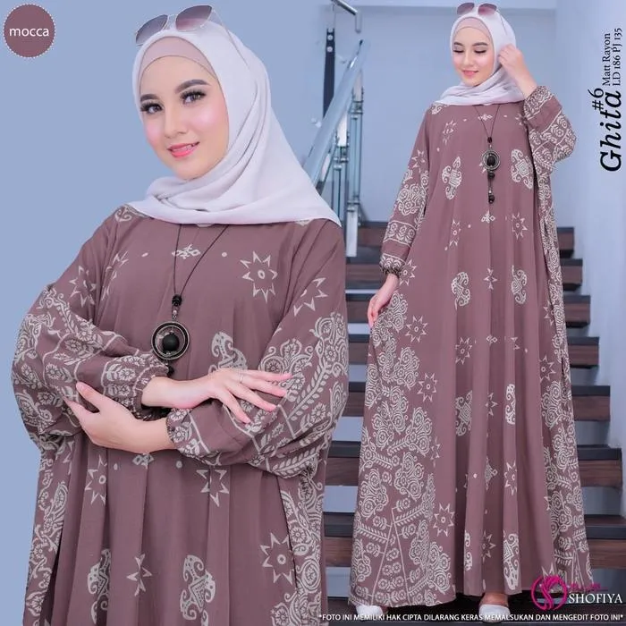 Kaftan Kunci warna Cokelat Susu