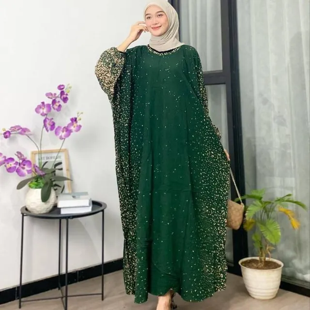 Kaftan Semprot warna Hijau Botol