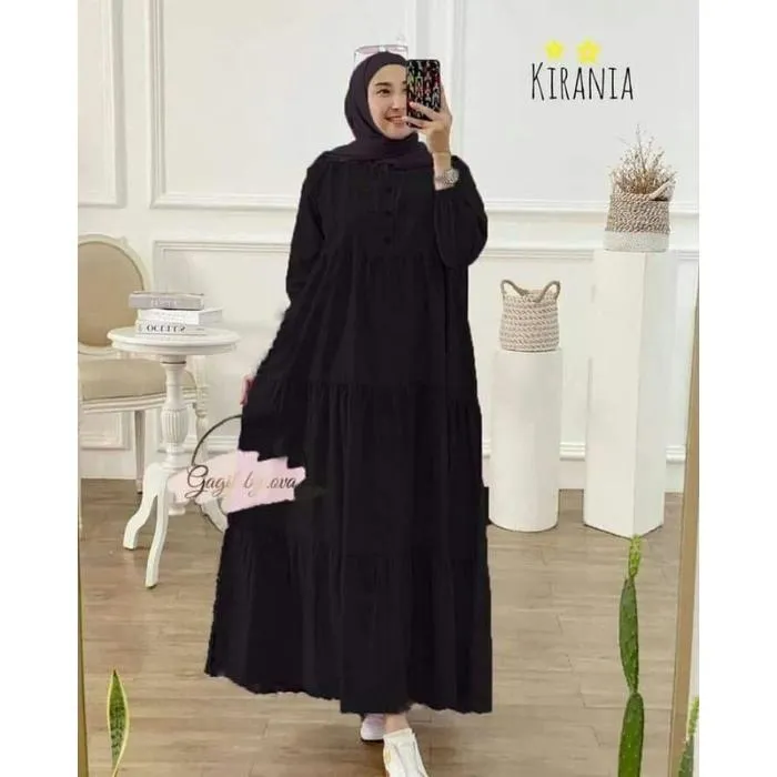 Kaftan Kirania warna Hitam