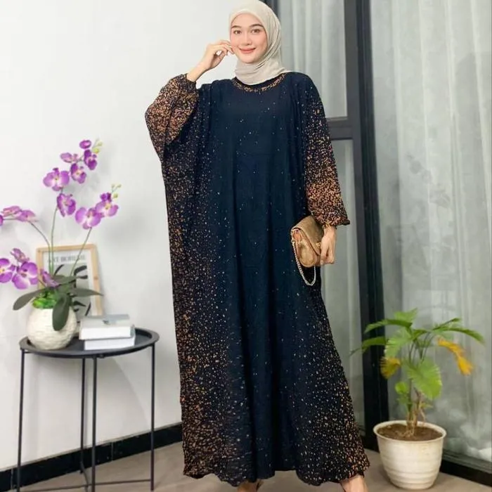 Kaftan Semprot warna Hitam