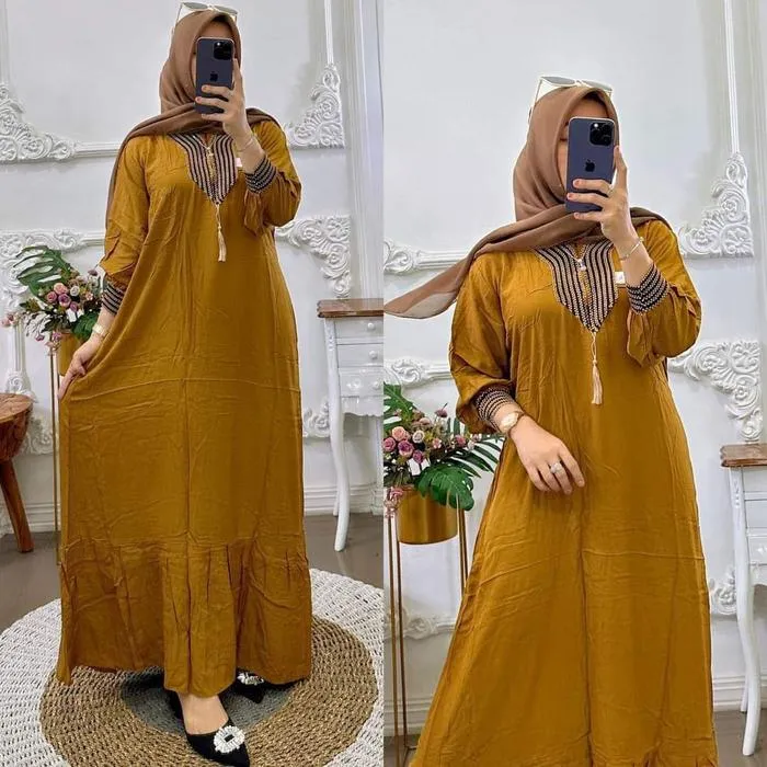 Kaftan Sultan Hitam warna Kuning
