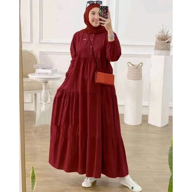 Kaftan Kirania warna Maroon