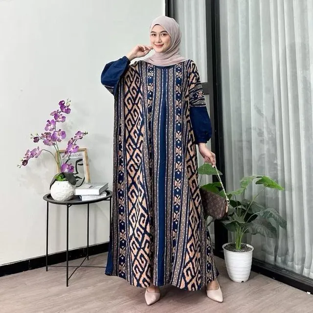Kaftan Asmat warna Navy