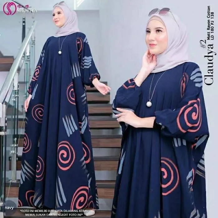 Kaftan Claudya warna Navy