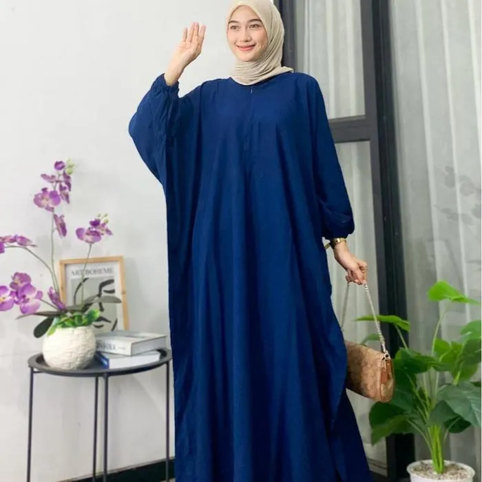 Kaftan Polos warna Navy
