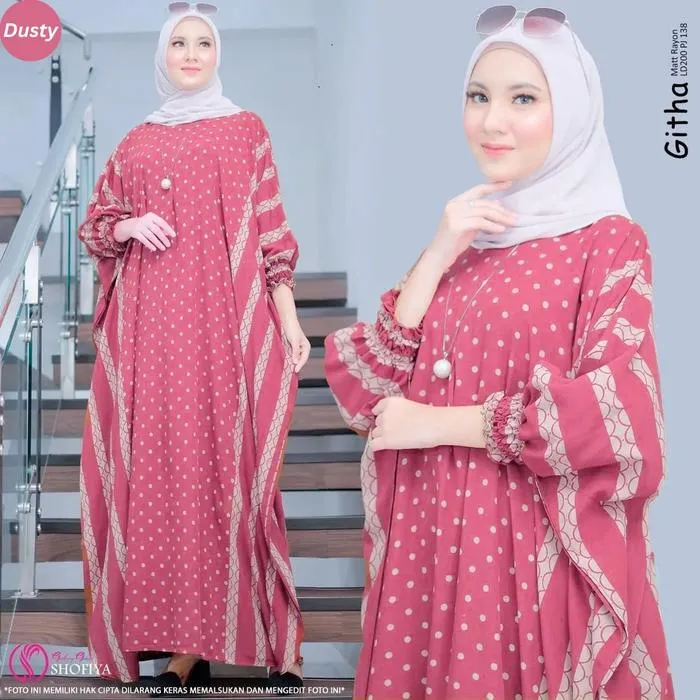 Kaftan Almina warna Pink Dusty