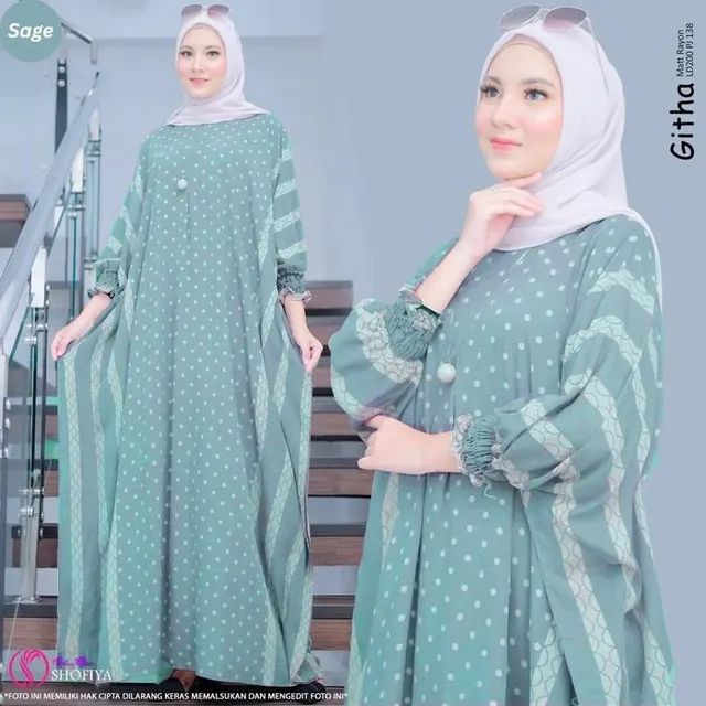 Kaftan Almina warna Sage